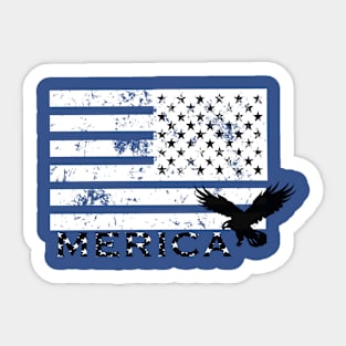 USA American Flag Vintage with eagle Patriotic Day 4th of July Sticker